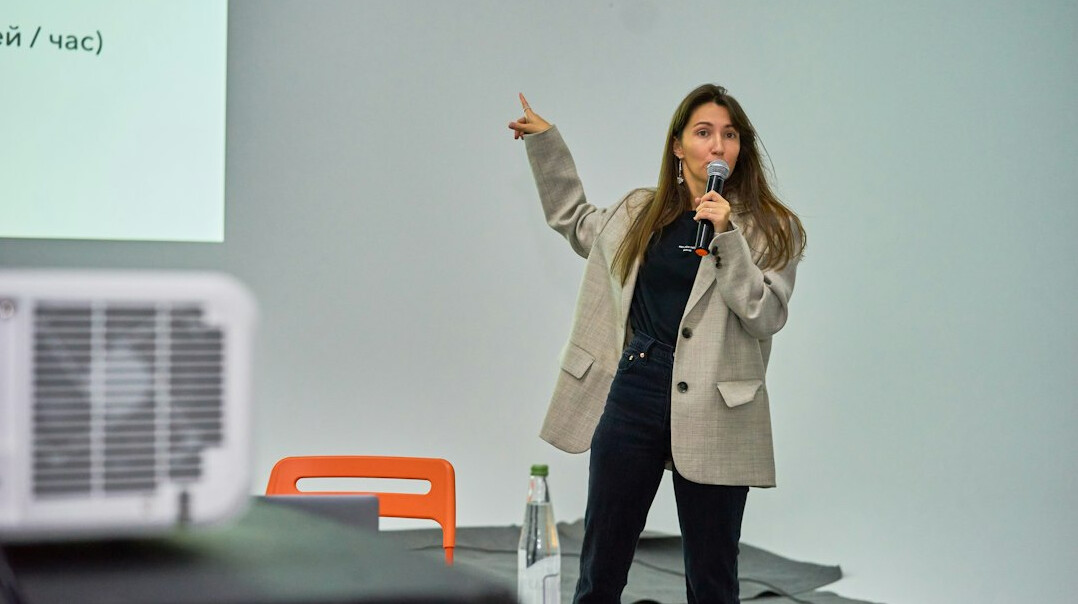 confident professional speaking