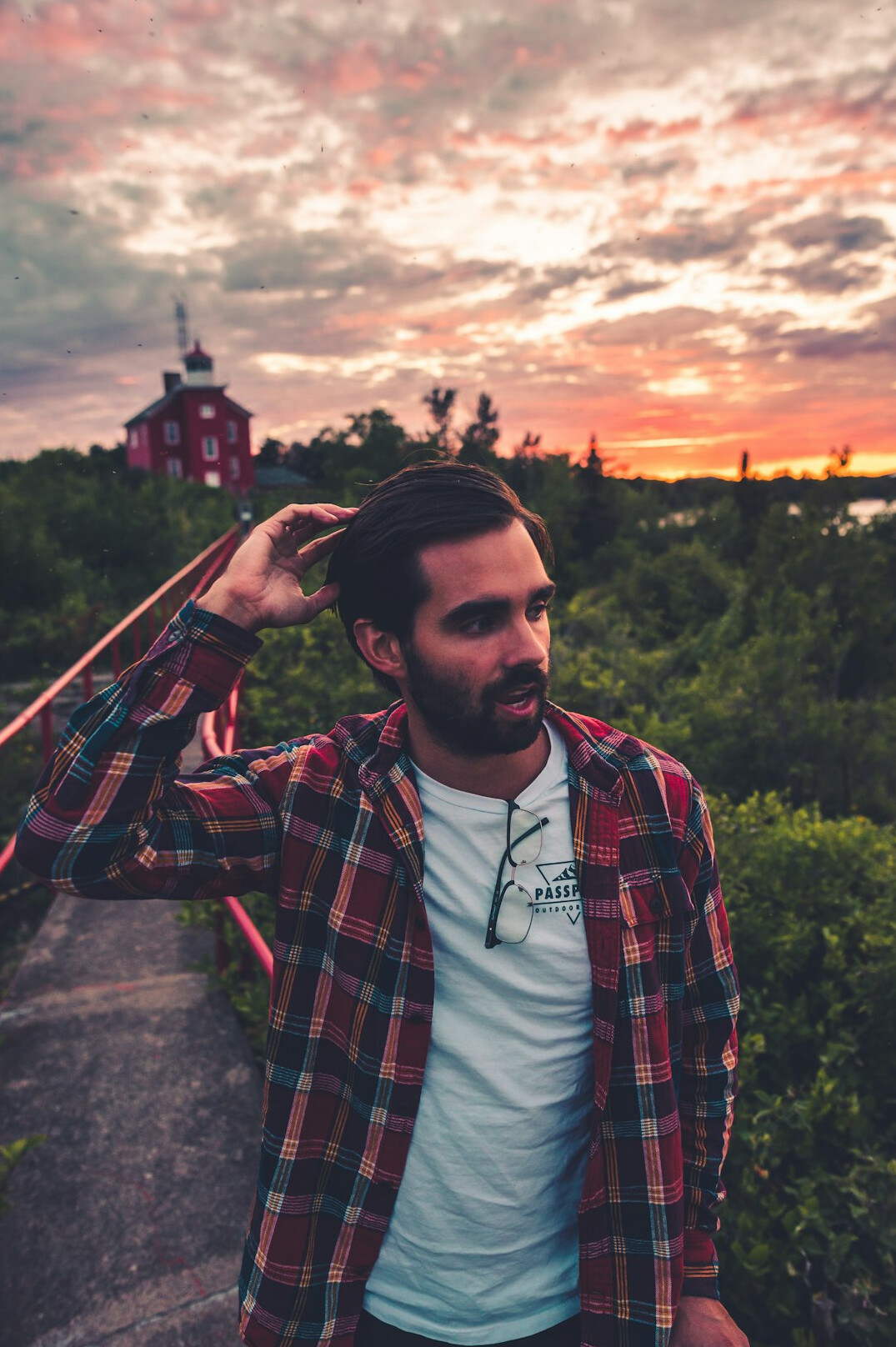 Portrait of a bearded man in a casual shirt