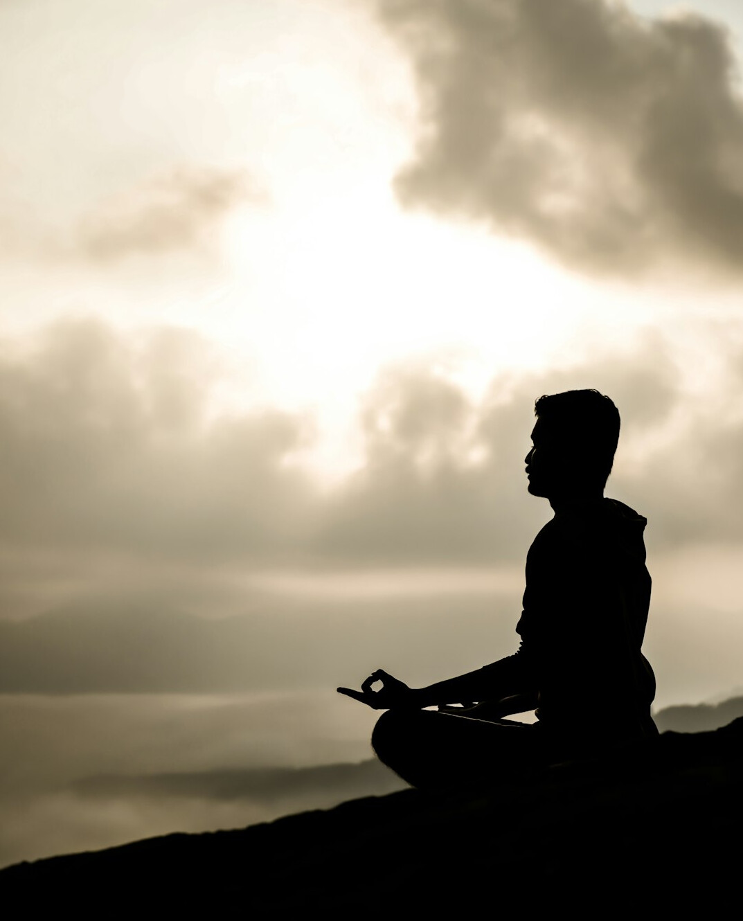 person meditating morning routine