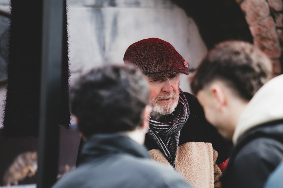 person listening in conversation